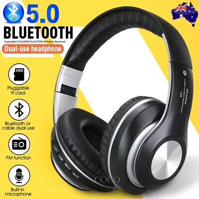 Bluetooth 5.0 Wireless Stereo Headphones Earphones For IPad Phone IOS Android • $24.95