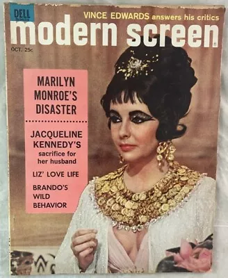 1962 Modern Screen Magazine Elizbeth Taylor Jacqueline Kennedy Marilyn Monroe • $8.46