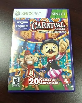 Carnival Games: Monkey See Monkey Do Xbox 360 Kids Kinect Game Fast Shipping 🤡 • $9.98