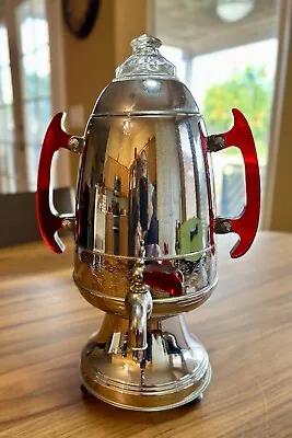 Vintage Vulcan ART DECO 1940s United 800 Chrome Percolator RED BAKELITE Retro • $32