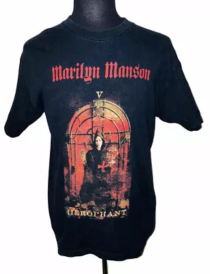 Y2k Vtg Marilyn Manson Hierophant Tarot Card Shirt Sz L 2000 Giant Streetwear • $300