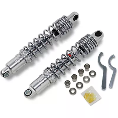 Chrome 12  Rear Coil Shocks Adjustable Harley Sportster XL FXR Nitrogen 86-03 HD • $339.95