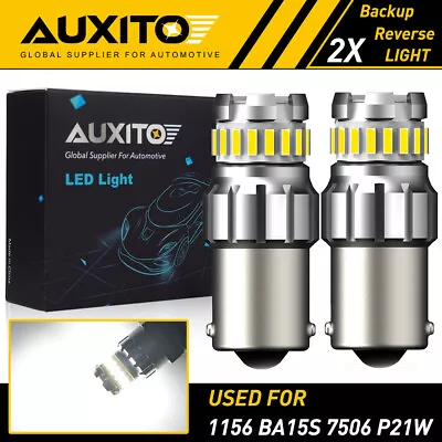 2X AUXITO BA15S 1156 P21W 7506 Reverse Backup Light Xenon White LED Bulb 23SMD A • $11.59