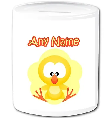 Personalised Chicken Money Box Chick Animal Girl Boy Kids Custom Name Piggy Bank • £14.99