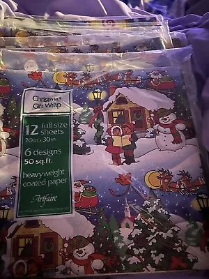 Vintage Christmas Wrapping Paper Sheets New • $8