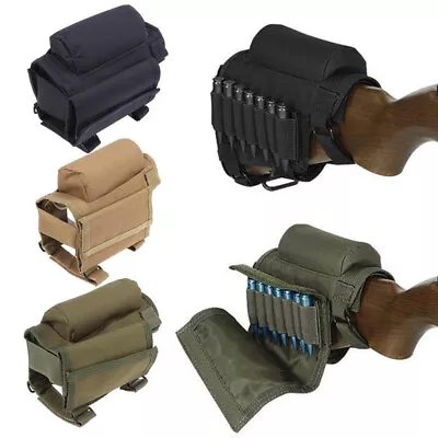 Tactical Cheek Rest Bullet Stock Shell Magazine Molle Pouch Cartridge Holder Bag • $10.99