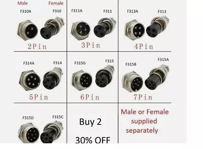 GX16 Aviation Multi-Pin Connector Socket Or Plug Microphone 16mm X1 • £2.95