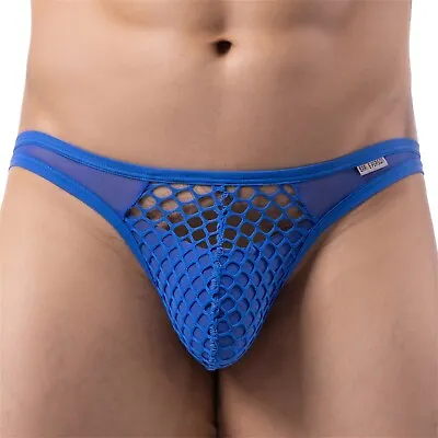 Men Thongs Sexy G-string Underwear Briefs Mesh Low-rise Sissy Breathable T-back • £5.63