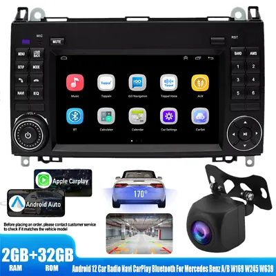 Android12 Car Stereo Navi CarPlay + Camera For Mercedes Benz A/B W169 W245 W639. • $167.95