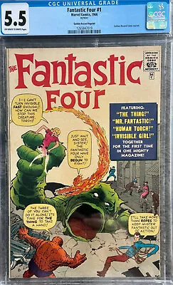 Fantastic Four #1 Golden Record CGC 5.5 VINTAGE Marvel Comic KEY 1st FF Team App • $999.99