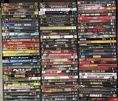 Lot Of 99 Action Adventure Movies Used Previewed DVD Specific Titles Listed • $69.99