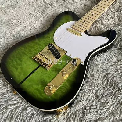 Factory Merle Haggard TL Green Burst Electric Guitar Tuff Dog Quilted Maple Top • $260.48