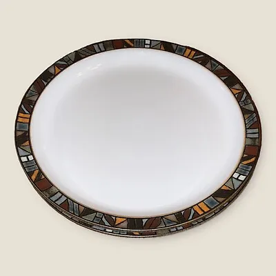 Denby Marrakesh 2x Salad Dessert Plates 8.5” Brown Mosaic Rim Vintage Very Good • £30