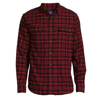 George Men's Relaxed Fit Flannel Shirt. Size 3XL 54-56 Red Plaid NWT • $7