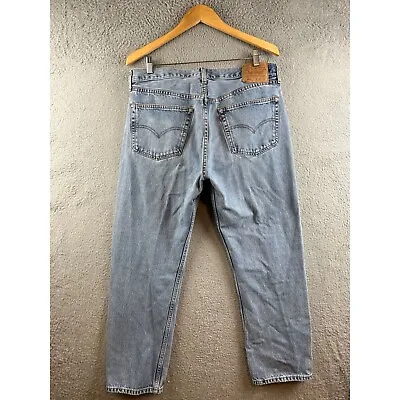 Vintage Levis 501  Denim Blue Button Fly Jeans Size 38x30 • $29.99
