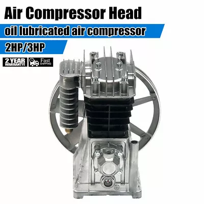 PAC Piston Air Compressor Pump Motor Head Twin Cylinder Oil Lubricated+ Silencer • $135