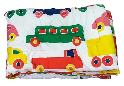 VTG Marimekko Bo Boo Twin Comforter Car And Trucks Reversible Primary Colors • $130