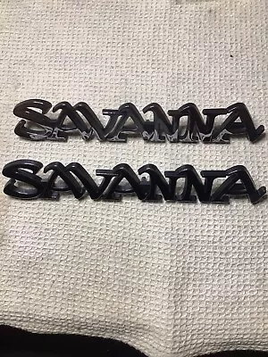 SAVANNA 2 BADGES (pair) New  RX3 RX-3 Rotary Mazda 13B 12A Plastic Not Metal • $25