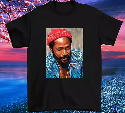 Legendary Singer Marvin Gaye Painting T Shirt Size S 4XL Black NL1165   NL1641 • $24.69