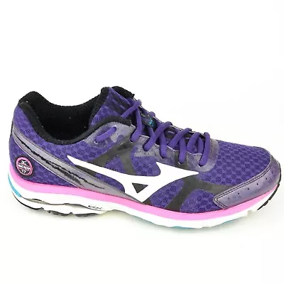 Mizuno Wave Rider 17 Women's Size 8.5 Purple White Pink Athletic Running Shoes • $49.99