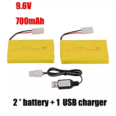 £15.59 • Buy 2Pcs 9.6V 700mAh Ni-Cd AA Battery Pack Rechargeable KET-2P Plug For RC Car Toys