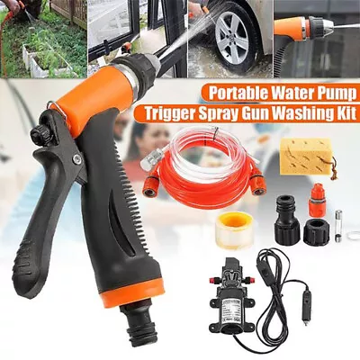 12V Portable High Pressure Car Washer Water Pump Jet Wash Hose Camper Sprayer • £14.99