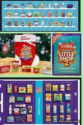 Coles Little Shop Mini Collectables 2 SINGLE & COMPLETE SETS & CASES CHRISTMAS ! • $13.90