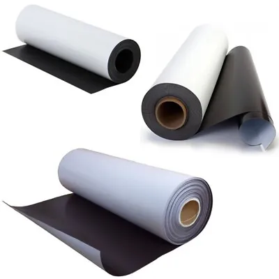 Magnetic Sheet Rolls Self Adhesive Flexible Magnetic Sheeting Sign Vinyl • £23.95