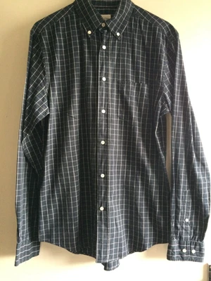 £11 • Buy GANT Rugger Dark Blue With White Check LS B/D Collar Shirt Size M