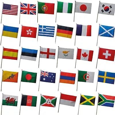 £2.99 • Buy Hand Waving Flag Choose From All 230+ Countries FREE UK Delivery!