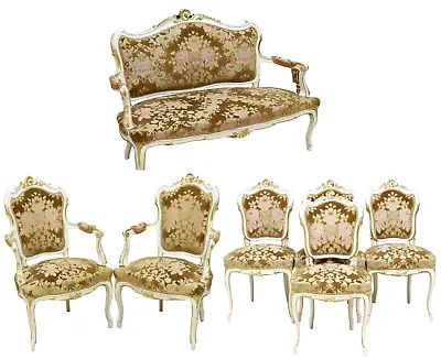 Antique  Parlor Set French Louis XV Style Parcel Gilt 7 Piece Early 1900s!! • $4152.50