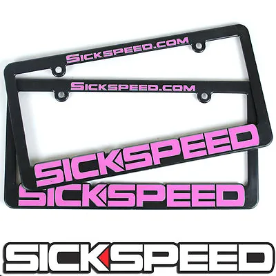 Sickspeed Logo Black Pink License Plate Cover Holder Frame Tag Front Rear  P5 • $11.88