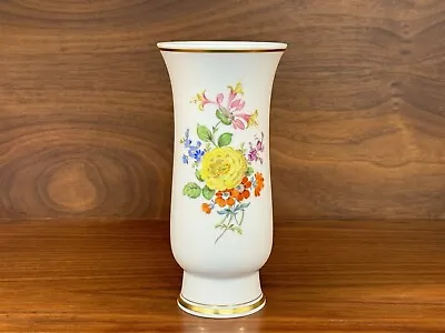 Vintage Meissen Hand Painted Floral Decorated 5.75” Narrow Vase • $125