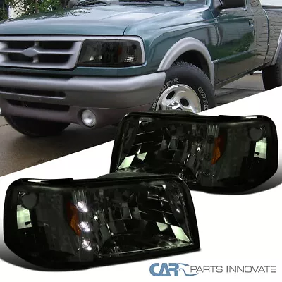 Fit 1993-1997 Ford Ranger Smoke Tinted 1PC Style Headlights W/ LED Lamps 93-97 • $96.85