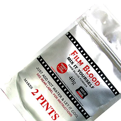 Fake Blood Makes Over 2 Pints DIY Powder Stage Film By FILMBLOOD Mouth Safe  • £6.99