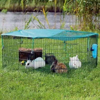 £47.40 • Buy Outdoor Pet Run Rabbit Pen Enclosure With Protective Net Sunshade And Door Metal