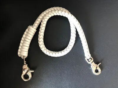 Handmade Wallet Chain - Biker Chain Genuine Leather - White 8 Mm - 18 Inch • $29