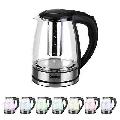 Glass Kettle Cordless With Colour Changing LED Lights 1.8L • £20.98