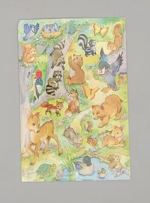 Vintage American Greetings Forest Scene Woodland Animals Sticker Sheet • $7.19