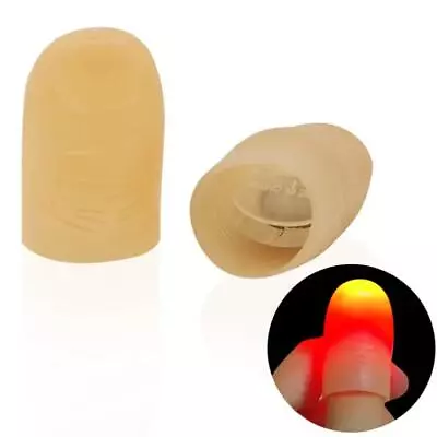 2Pcs Magic LED Light Up Finger Thumb Tips Kuso Prank Magic Party Trick Props • $9.96