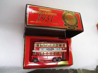 Matchbox Yesteryear Y-10 1931 Diddler Trolley Bus- Red  RONUK  Boxed • $3