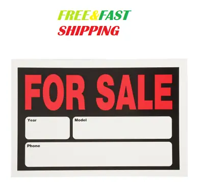 Sale Sign - Weather And Fade Resistant Plastic Auto For Sale Sign - 8″ X 12″ • $2.55