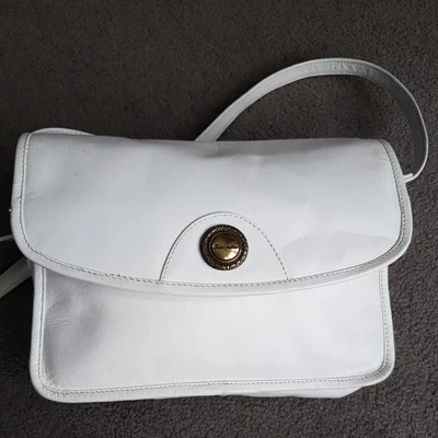 £18 • Buy Jane Shilton White Leather Original Shoulder Bag