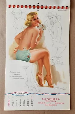 1955 Ted Withers Hollywood Artist's Sketch Pad Pin-up Calendar Brown & Bigelow • $29.10