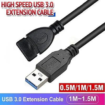 SuperSpeed USB 3.0 Extension Cable Male To Female Data Adapter Extention Cord • $8.49