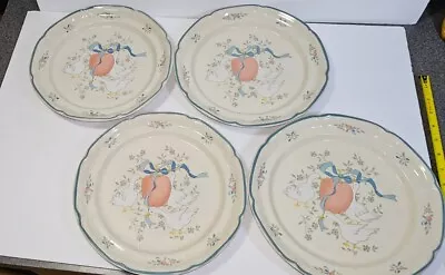 INTERNATIONAL CHINA CO. Dinner Plate MARMALADE Geese Bows Blue  12  Set Of 4 • $29.99