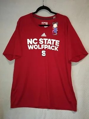 $9.99 • Buy Men's 2xl Adidas Nc State Wolfpack Red&white Trim Short Sleeve Ultimate T-shirt