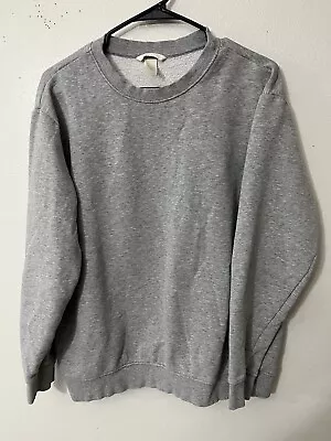 H&M Basics Womens Sweatshirt Pullover Crew Neck Oversized Long Sleeve Large Gray • $12