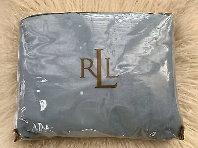 $175 • Buy Ralph Lauren Home Lake Blue Chambray Queen Bedskirt Dust Ruffle NOS