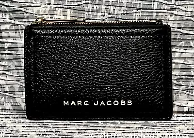$79.99 • Buy NWT Marc Jacobs The Groove Top Zip Leather Coin Purse Black 
